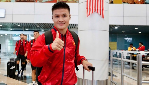 Quang Hải và các đồng đội tự tin cho chuyến làm khách trước Malaysia. Ảnh: VFF