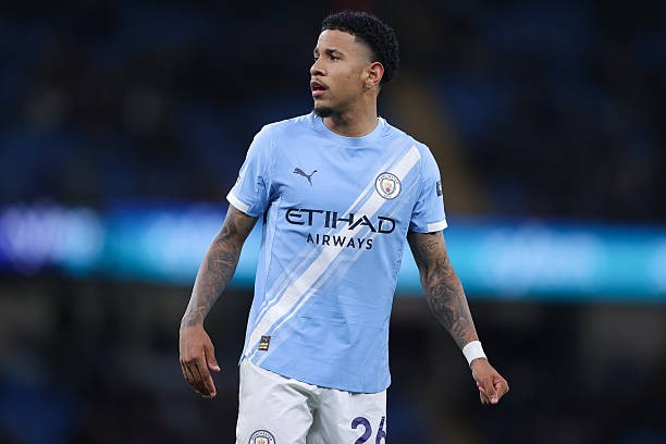 Savinho vắng mặt ở buổi tập của Man City. Ảnh: Getty.