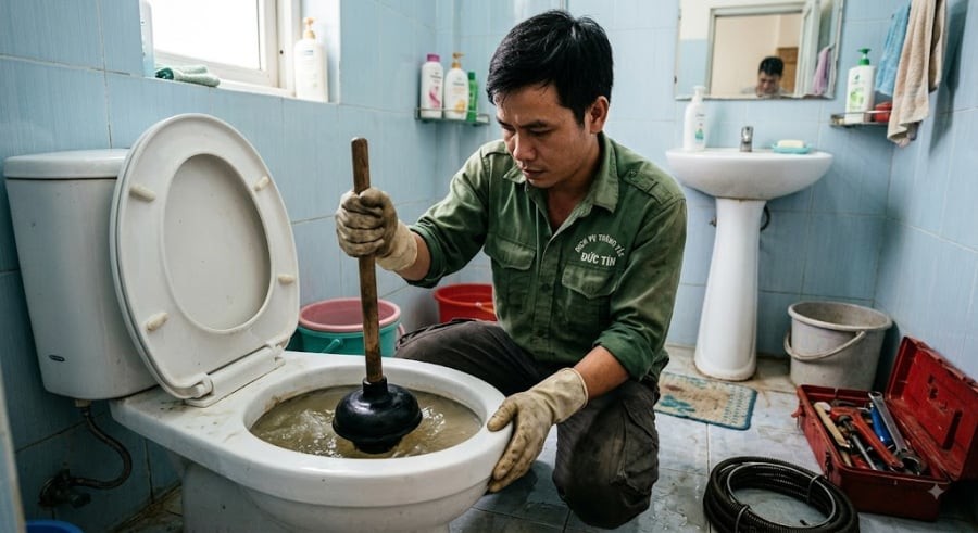 Tuyệt đối không dùng nước sôi 100 độ C, vì nhiệt độ quá cao sẽ làm nứt vỡ lớp men sứ và hỏng đường ống nhựa bên dưới.

