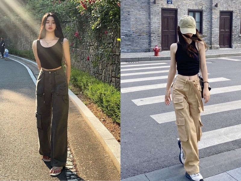 Áo hai dây đáp ứng khá tốt yêu cầu này nhờ thiết kế ôm vừa phải và phần vai được để thoáng.