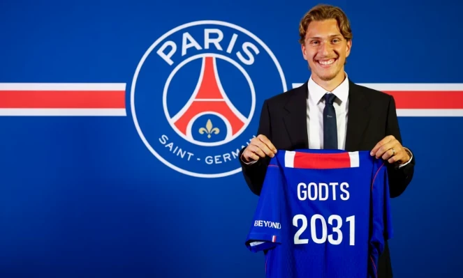 Mika Godts gia nhập PSG. Ảnh: Trang chủ PSG.