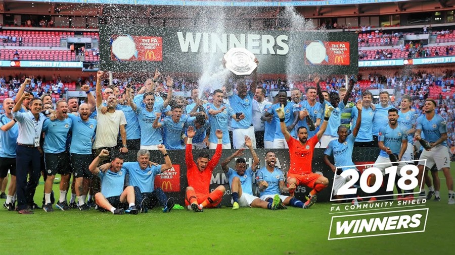 Man City vô địch Siêu cúp Anh 2018. Ảnh: Manchester City FC.