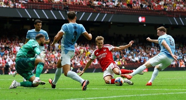 Man City thất bại trước Arsenal ở Siêu cúp Anh. (Ảnh: Getty Images)
