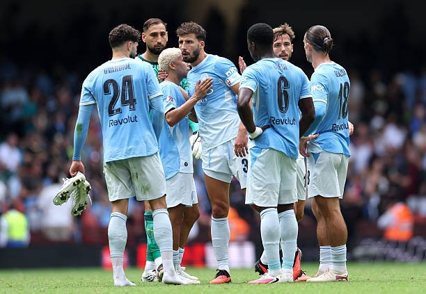 Man City thảm bại trước Arsenal trong trận tranh Community Shield. Ảnh: Getty Images. 