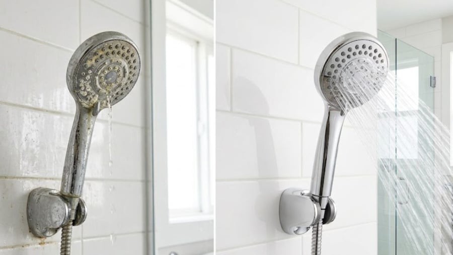 bạn có thể sử dụng giấm để làm sạch vòi sen.