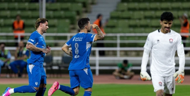 Neves lập cú đúp bàn thắng giúp Al Hilal thắng Al Raed 2-0. Ảnh: Tài khoản X của Al Hilal.