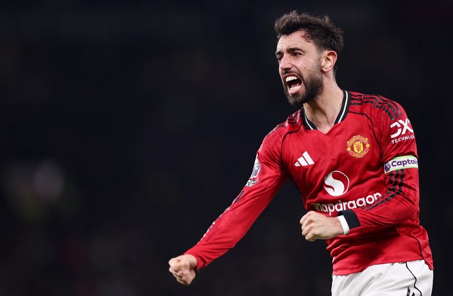 Sau giai đoạn đầu không như ý, Bruno Fernandes đã bùng nổ mạnh mẽ ở quãng thời gian còn lại mùa giải 2025/26. Ảnh: Manchester United FC.