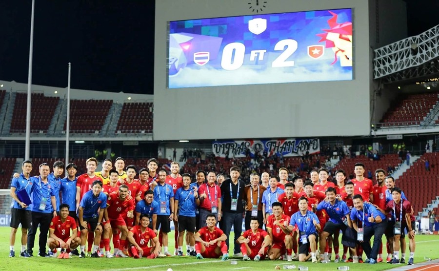 Việt Nam có chiến thắng thuyết phục 2-0 ngay trên sân Thái Lan. Ảnh: FB Nguyễn Đình Bắc.