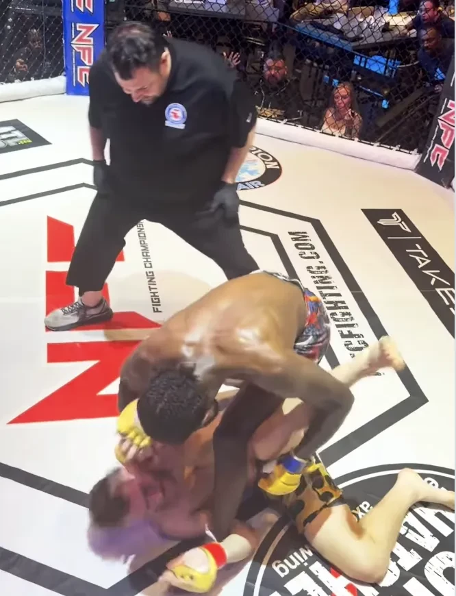 Referee nowhere to be seen as fighter is brutalized