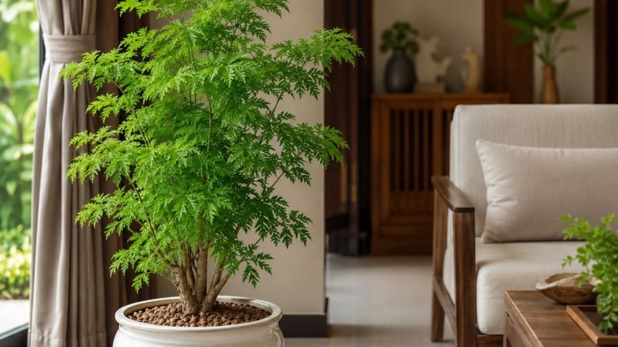 Trồng đinh lăng nên chú ý vị trí đặt chậu cây