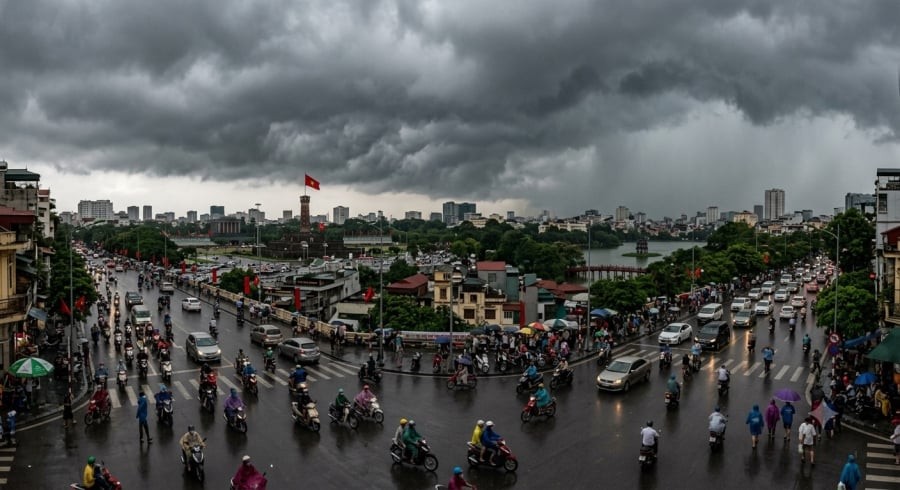 Hà Nội dự báo có mưa rào, rải rác có giông trong dịp nghỉ lễ 2/9, nhiệt độ cao nhất khoảng 32 độ C.