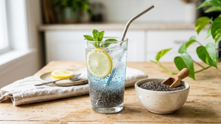 Cách đơn giản nhất để sử dụng hạt chia là thêm vào đồ uống hàng ngày.