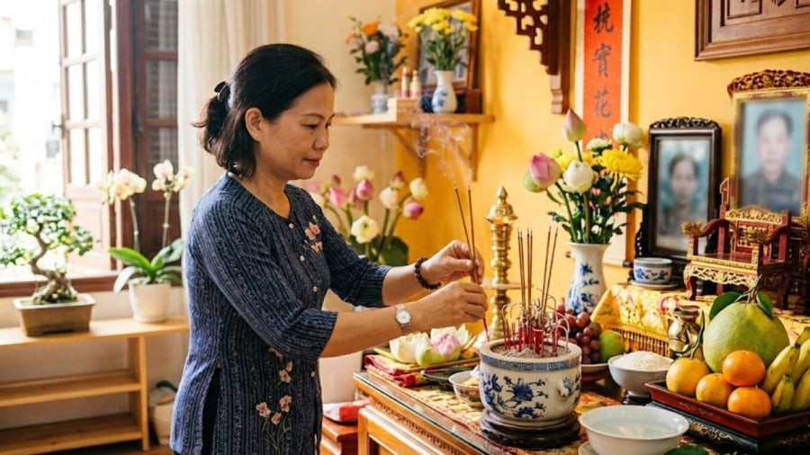 Sau khi hoàn tất lễ cúng Rằm tháng 7 âm lịch, gia chủ nên đem gạo và muối cúng rải ở phía ngoài nhà.
