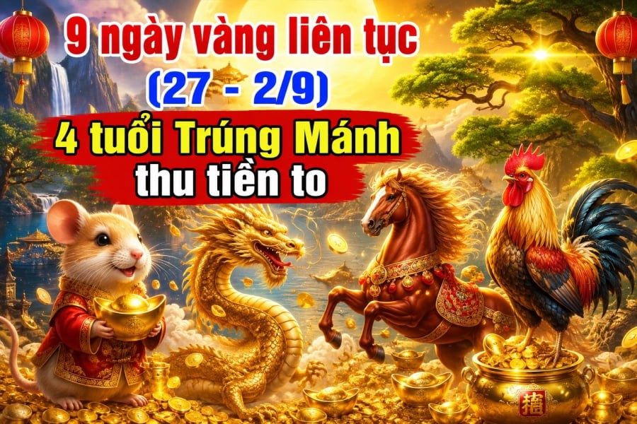 Từ ngày 27/8 đến 2/9, vận trình của 12 con giáp có nhiều chuyển biến đáng chú ý. Theo quan niệm tử vi, đây là khoảng thời gian được xem là khá sáng đối với một số con giáp khi công việc thuận lợi, cơ hội tài lộc bất ngờ xuất hiện. 