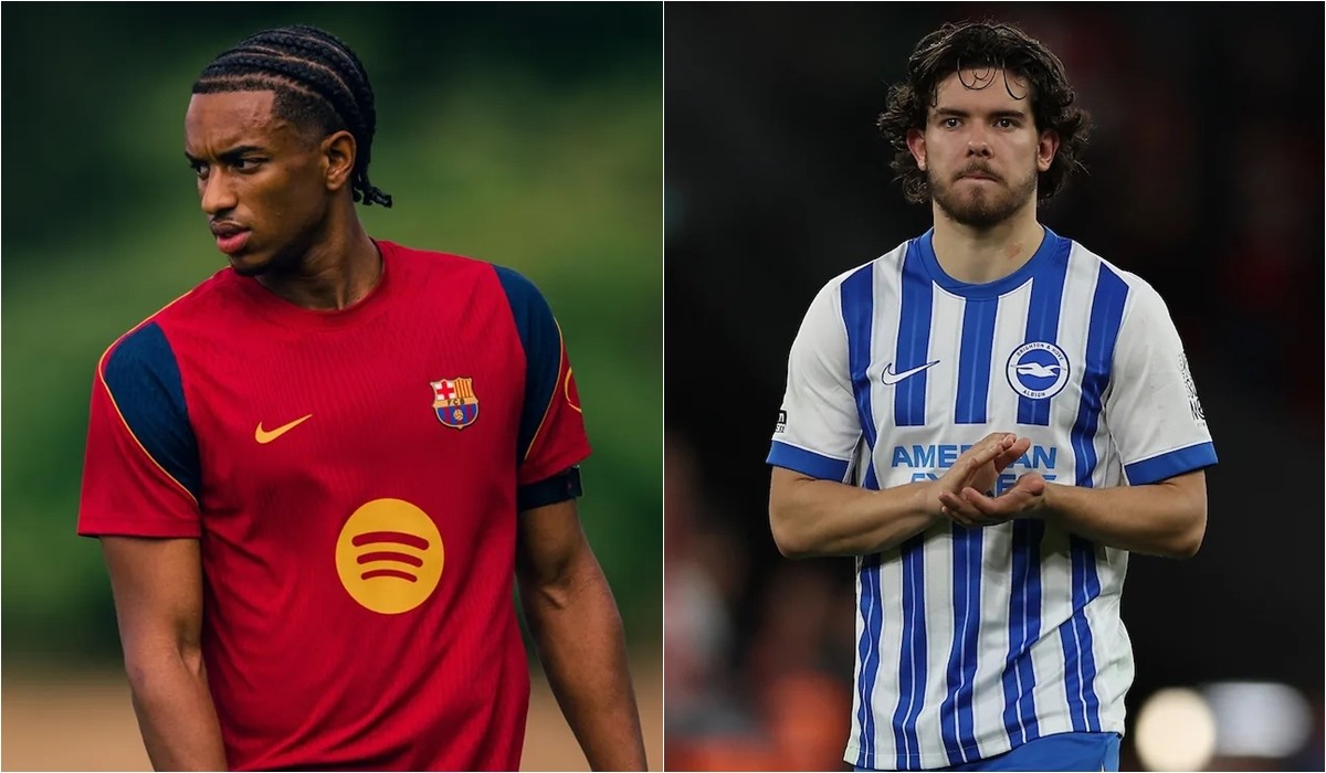 Alejandro Balde hay Ferdi Kadioglu mới là lựa chọn tốt nhất cho Man Utd? Ảnh: Barcelona FC và Brighton & Hove Albion FC.