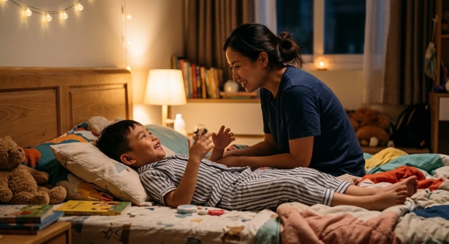 Trẻ tò mò, nhiều năng lượng có thể cần thêm thời gian để chuyển từ trạng thái vui chơi sang nghỉ ngơi.