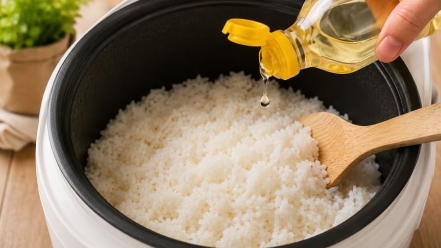 Tại sao nên cho dầu vào nấu cơm?