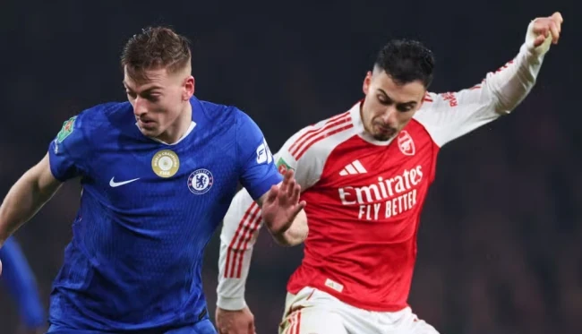Martinelli đang trên đường rời Arsenal. Ảnh: Marc Atkins/Getty Images.