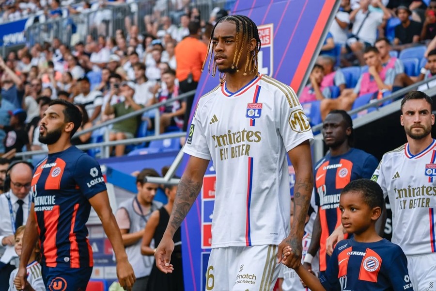 Bradley Barcola trong màu áo Lyon. Ảnh: Olympique Lyonnais.