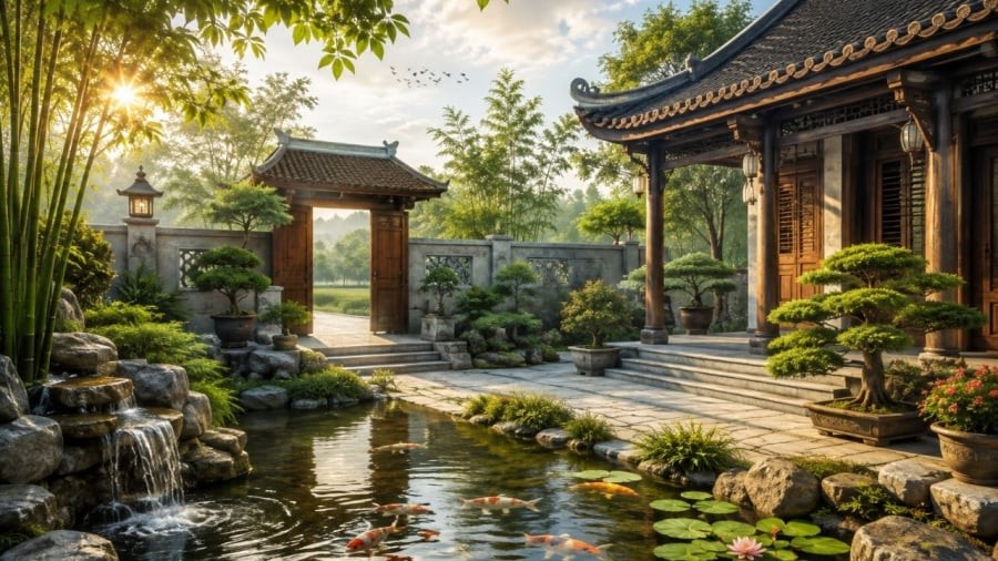 Nước trước nhà là một yếu tố mang lại tài lộc theo phong thủy