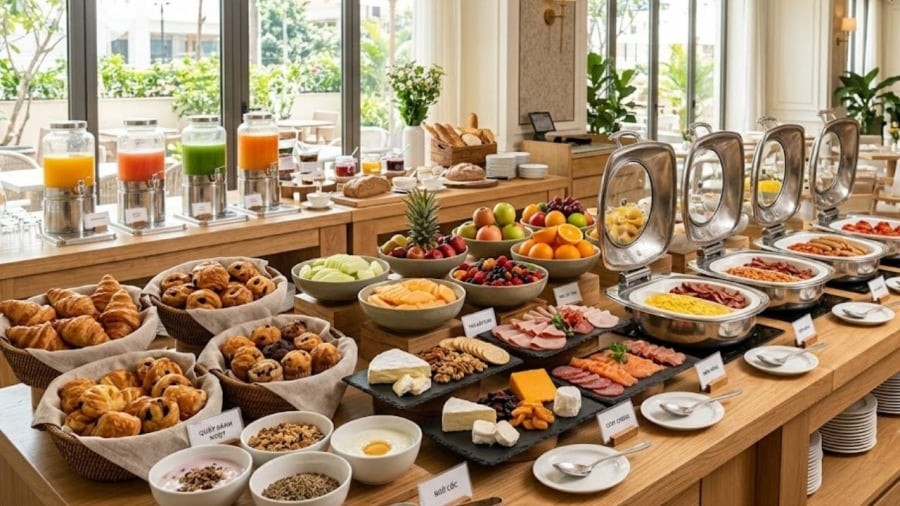 Buffet sáng trở thành một trong những tiêu chí để khách hàng lựa chọn khách sạn.