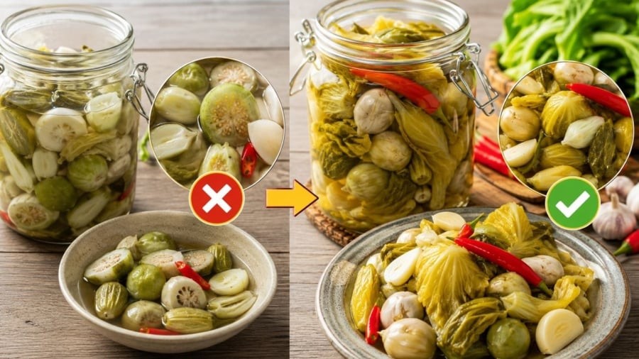 Dưa cà muối khi chưa đủ chua còn nhiều thành phần không tốt cho sức khỏe