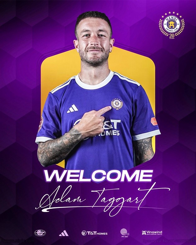 Adam Taggart trở thành tân binh của đội bóng thủ đô. Ảnh: CLB Hà Nội