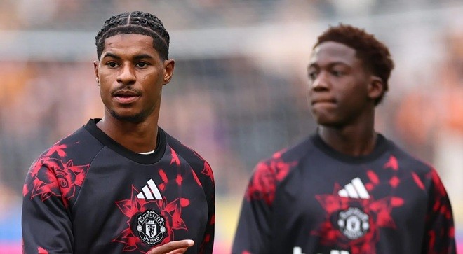 Marcus Rashford và Kobbie Mainoo đã suýt rời MU. Ảnh: Robbie Jay Barratt /Getty Images