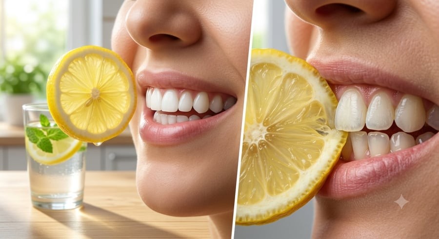 Không nên chà trực tiếp lát chanh hoặc nước cốt chanh lên răng vì tính axit có thể ảnh hưởng đến men răng nếu lặp lại thường xuyên.
