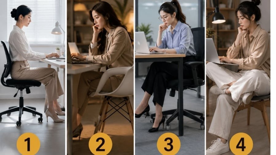 Bạn thường ngồi như kiểu nào trong ảnh?