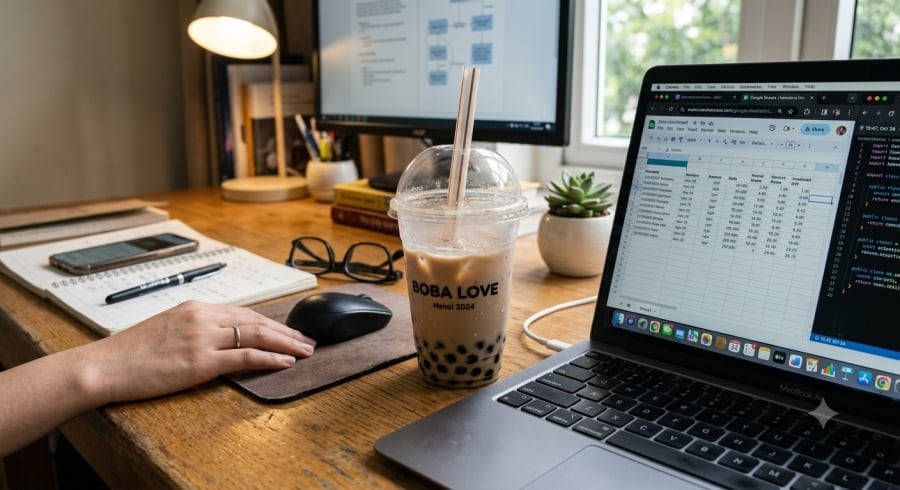 Nhâm nhi trà sữa từng ngụm nhỏ trong nhiều giờ có thể khiến răng liên tục tiếp xúc với đường.