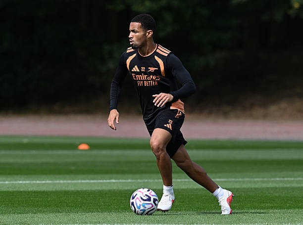 Nwaneri trên đường đến Dortmund. Ảnh: David Price/Arsenal FC via Getty Images.