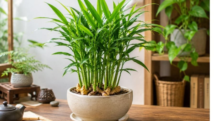 Gần đây nhiều người thích trồng gừng thành cây cảnh