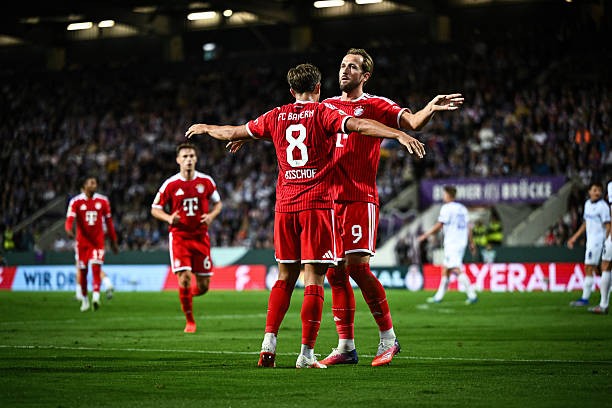 Niềm vui của Kane và . Ảnh của S. Stingl/FC Bayern - Getty Images.