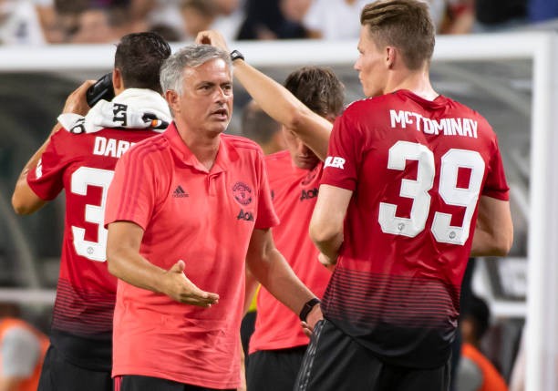Mourinho từng dẫn dắt McTominay ở Man Utd. Ảnh: Doug Murray/Icon Sportswire via Getty Images.