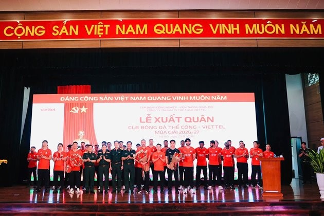 Thể Công Viettel tràn đầy tự tin trước mùa bóng mới. Ảnh từ Facebook Thể Công–Viettel FC.