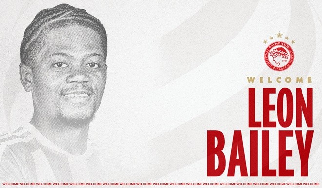 Leon Bailey đã cập bến giải Thổ Nhĩ Kỳ. Ảnh: Olympiacos.