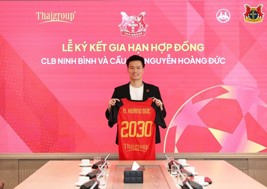 Hoàng Đức gia hạn với Ninh Bình đến năm 2030. Ảnh: Ninh Bình FC