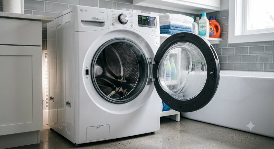Nên đặt máy giặt ở nơi khô ráo, thoáng mát, nền chắc chắn và tránh khu vực thường xuyên ẩm ướt.