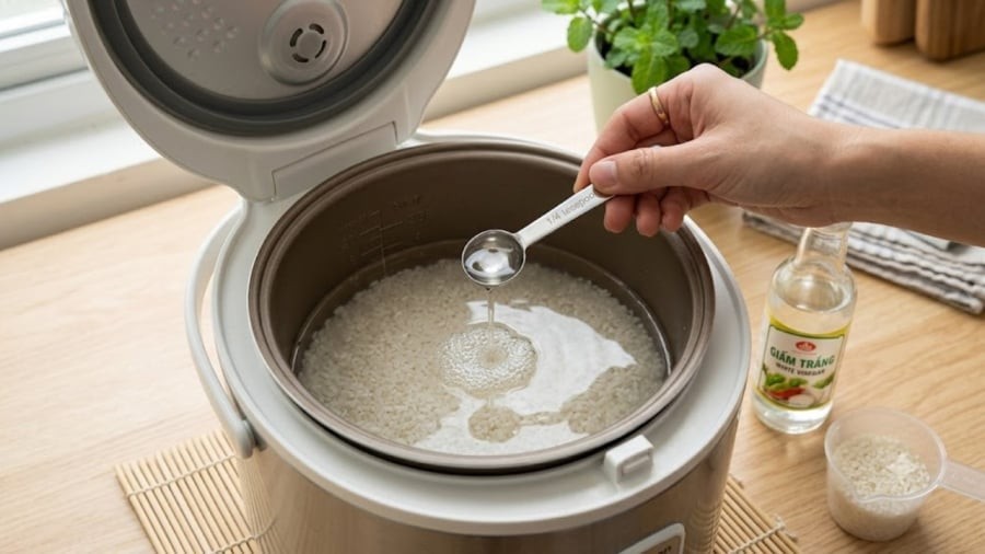 Tại sao nên cho một thìa giấm vào nồi cơm trước khi nấu?