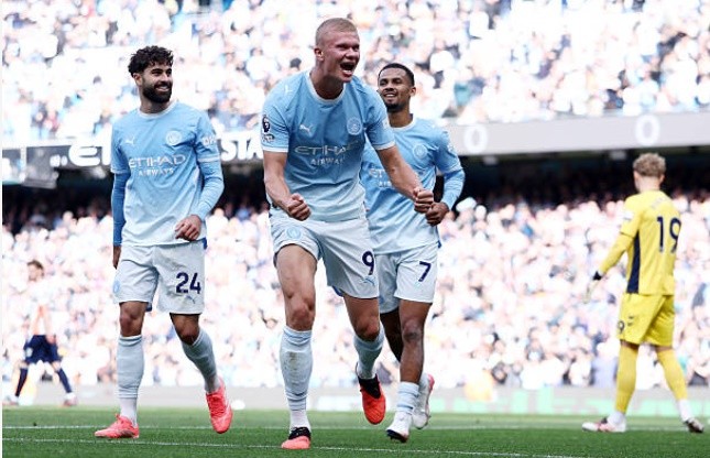Haaland ghi bàn thắng duy nhất giúp Man City giành trọn 3 điểm. Ảnh: Molly Darlington/Getty Images.