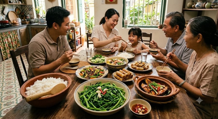 Bắt đầu bữa ăn bằng rau có thể giúp tăng lượng chất xơ và hỗ trợ kiểm soát lượng cơm ăn vào.