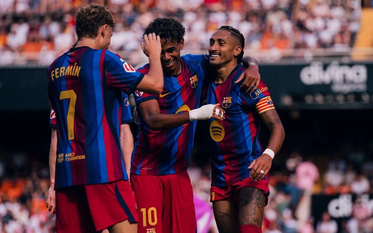 Barcelona có chiến thắng tưng bừng ngay tại thánh địa Mestalla của Valencia. Ảnh: Barcelona FC.