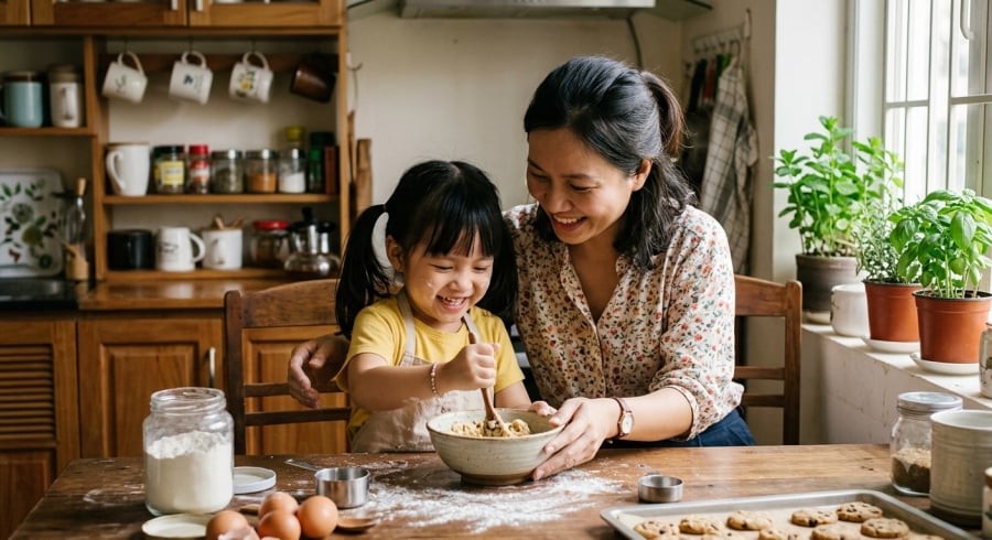 Sự đồng hành của cha mẹ trong những năm đầu đời giúp trẻ có thêm cơ hội học hỏi, khám phá và rèn tính tự lập.