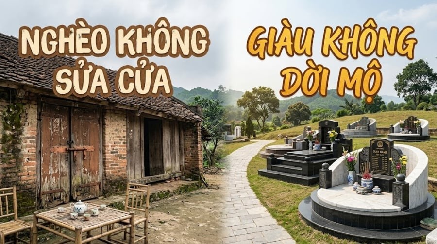 “Nghèo không sửa cửa, giàu không dời mộ” không chỉ là câu nói về phong thủy. Nó phản ánh một triết lý sống khá sâu sắc của người xưa: khi chưa có thì phải biết tiết kiệm, khi đã có thì phải biết gìn giữ.