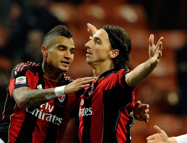 Ibrahimovic, Robinho cùng Boateng đưa Milan trở lại đỉnh cao. Ảnh: Claudio Villa/Getty Images.