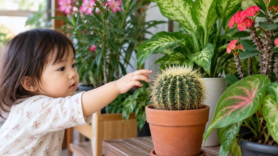 Trong nhà có trẻ nhỏ cần chú ý khi trồng các loại cây này