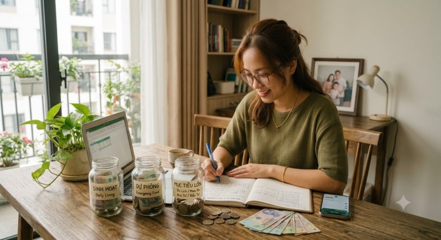 Mỗi khoản tiền có một nhiệm vụ riêng sẽ giúp bạn vừa tiết kiệm đều đặn vừa chủ động trước những khoản chi lớn.
