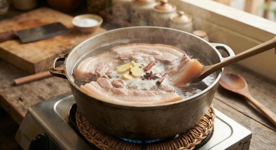 Tại sao luộc thịt ba chỉ nên chọn nước sôi thit bắp nên chọn nước lạnh?