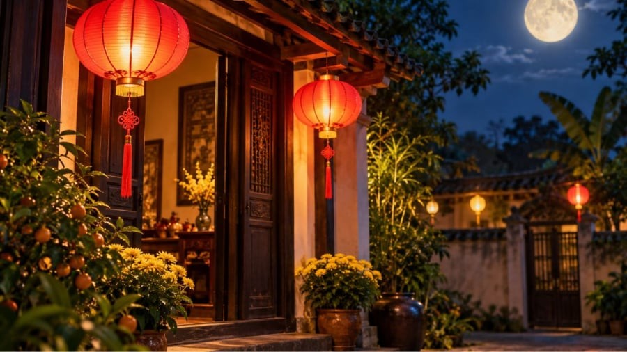 Đèn lồng gắn liền với hình ảnh trung thu